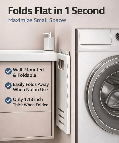 Wall Mounted Laundry Basket, Foldable Slim Hamper - Image 3