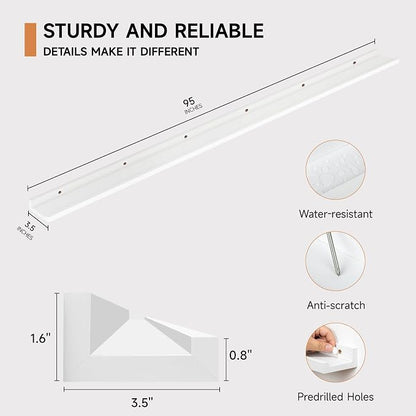 Floating Picture Ledge Shelves for Wall Set of 2, 95 Inches Picture Ledge Shelf - Image 2