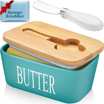 Butter Dish with Lid: Large Butter Container by AISBUGUR