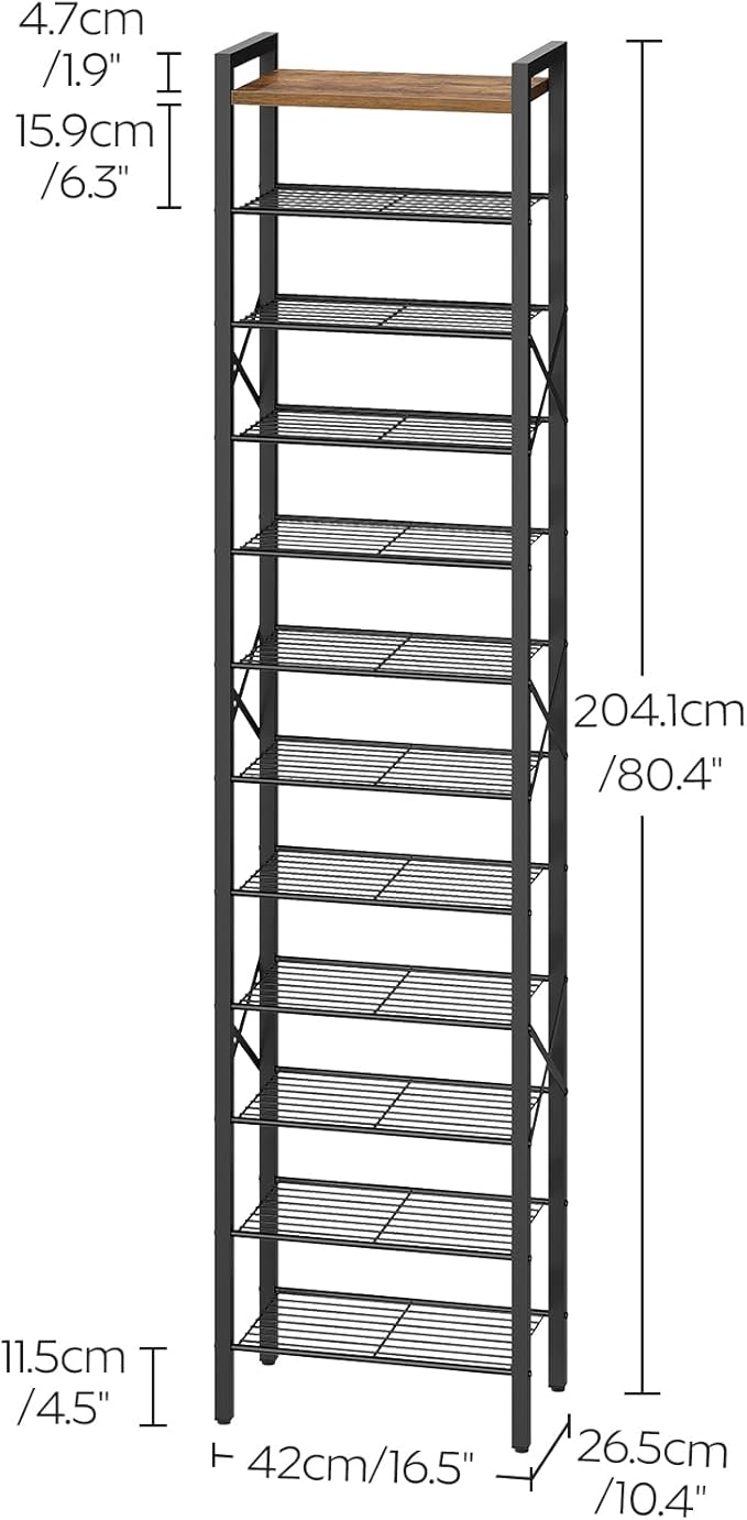 YATINEY 12-Tier Narrow Shoe Rack, Tall Shoe Rack - Image 3