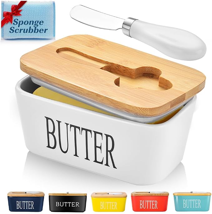 Butter Dish with Lid, Large Butter Container by AISBUGUR