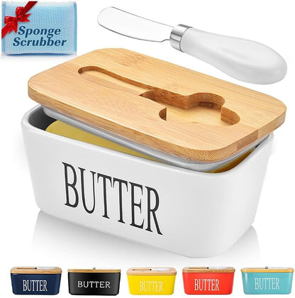 Butter Dish with Lid, Large Butter Container by AISBUGUR