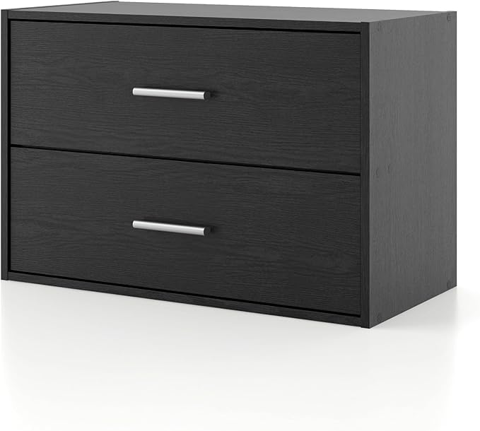 Homes: Inside + Out Apexa 2-Drawer Wooden Stackable Storage Drawers, Small Food by HOMESInsideOut