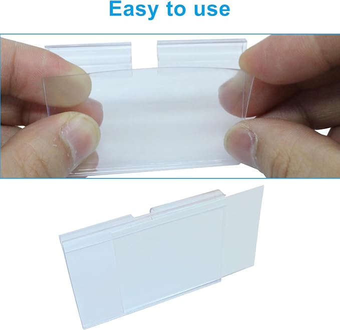 60pcs Basket Labels Clip On, Plastic Wire Shelf Label Holder - Image 4