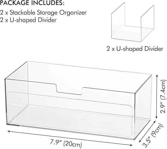 Poeland 2 Pack Makeup Organizer, Stackable Storage Organizer - Image 4