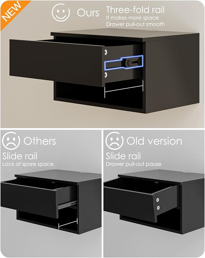 Floating Nightstand, Small Modern Floating Nightstand - Image 5
