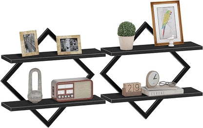 CHOEZON Floating Shelves, 2-Tier Hanging Shelves, Wall Shelf Set of 2, Wall - Image 9