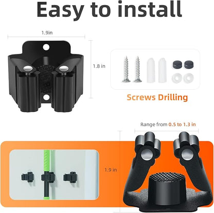 5 PCS Broom Holder Wall Mount, Upgraded Heavy Duty Mop and Broom Holder Wall - Image 5