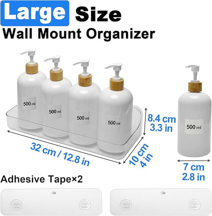 Diesisa Acrylic Wall Mounted Shower Caddy, Adhesive Bathroom Shelves | 4D" x - Image 3