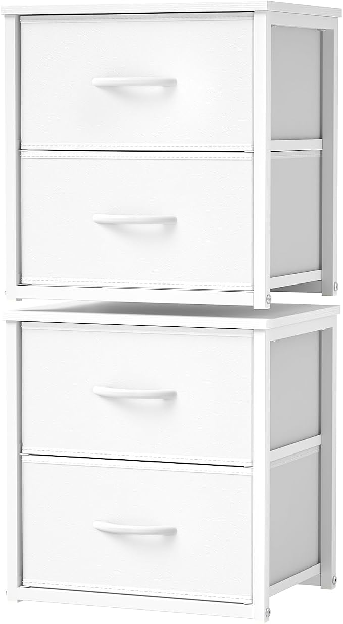 DAOUTIME 2-Pack Stackable Storage Drawers, Freestanding or Stackable Dresser by DAOUTIME