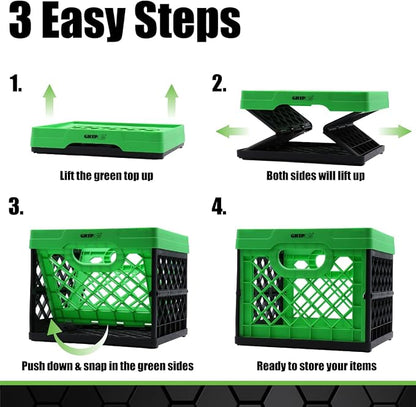 Grip Folding Stackable Storage Bin, 6 Gallon - Image 5