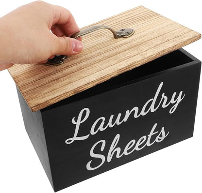 PRETYZOOM Wood Laundry Dryer Sheet Holder Organizer Large Capacity Storage Box - Image 8