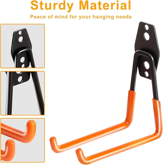 KURUI Heavy Duty Wall Hook for Tool/Water Hose, Garden Hose Holder Wall Mount - Image 7