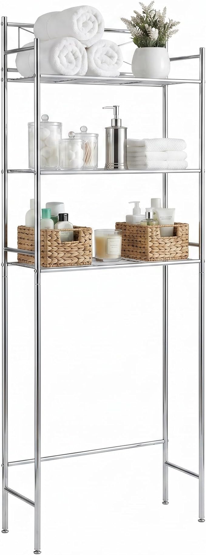 Honey-Can-Do 3-Tier Metal Bathroom Shelf Space Saver, Over The Toilet Storage by Honey-Can-Do