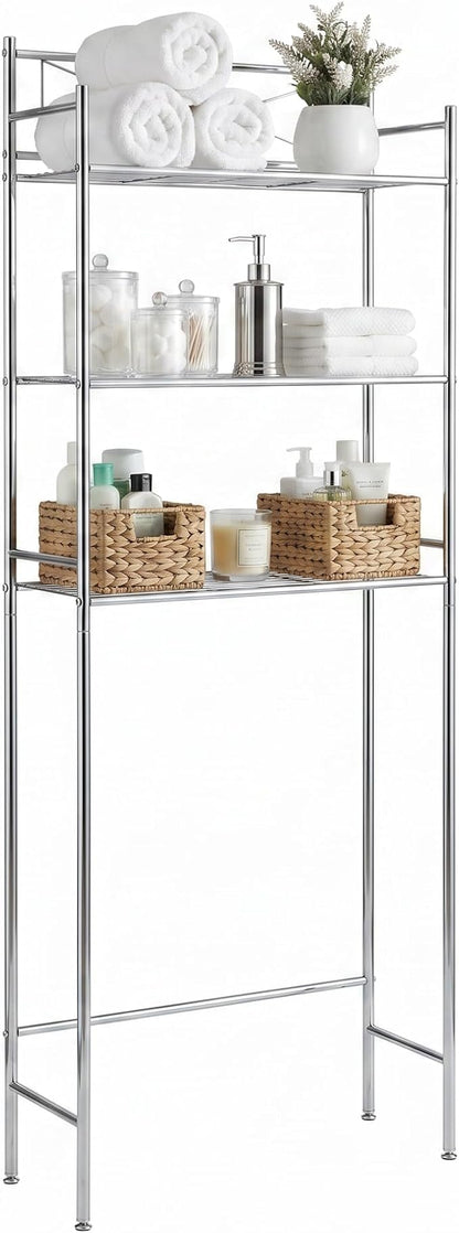 Honey-Can-Do 3-Tier Metal Bathroom Shelf Space Saver, Over The Toilet Storage by Honey-Can-Do
