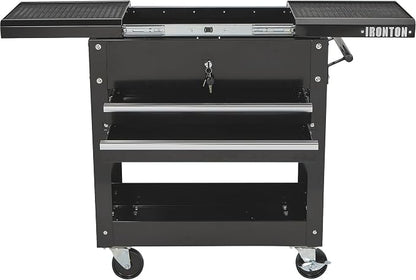 Ironton 28in. 2-Drawer Tool Cart, 350-Lb. Capacity, Heavy-Duty Rolling Service - Image 8