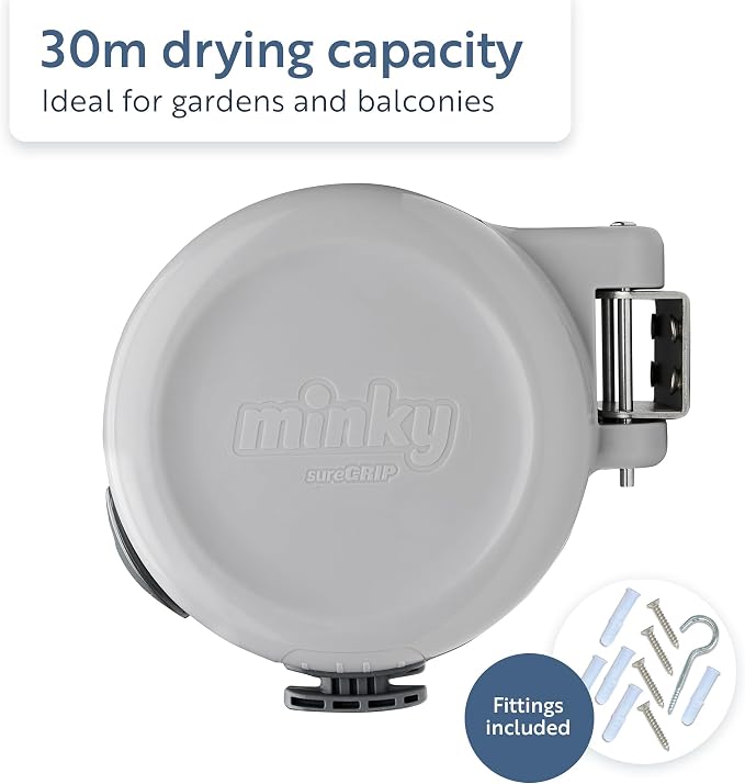 Minky Homecare Retractable Clothesline, PVC Coated, Outdoor | Dual Line | Heavy - Image 2