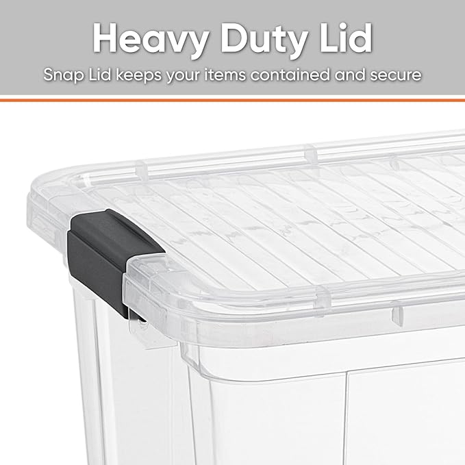 Superio Storage Bins with Lids- 6 Pack, 6.6 Qt Clear Boxes - Image 4