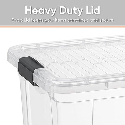 Superio Storage Bins with Lids- 2 Pack, 21 Qt Clear Boxes - Image 4