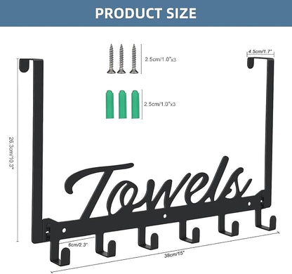 Azmoncy 2 Pack Over The Door Hooks, Towel Rack - Image 2