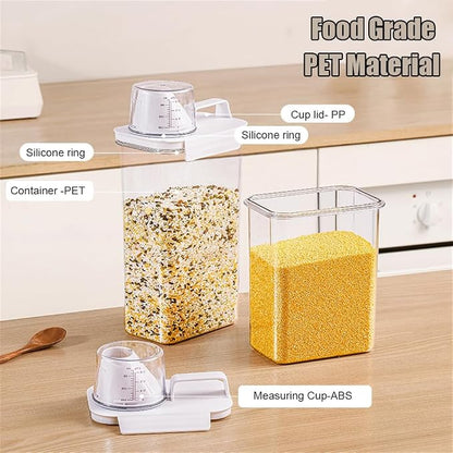 2Pcs Rice Dispenser Storage Containers, 2.3L Small Rice Bucket - Image 4