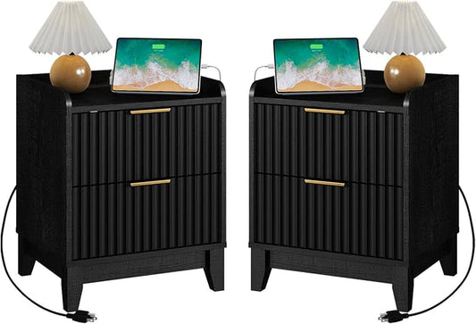 Wnutrees Fluted Nightstand by Wnutrees
