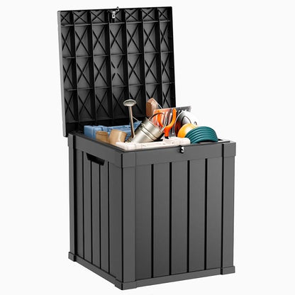 50 GallonOutdoor Storage Box, Resin Deck Boxes Waterproof, IndoorOutdoor Bin by GGYI