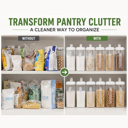 Cereal Containers Storage, Airtight 4 Quart Plastic Pantry Containers - Image 5