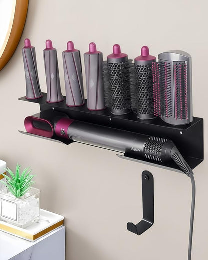 Curling Iron Holder, Flat Iron Holder Wall Mount, Stainless Steel Hair Tool by BANJEKT