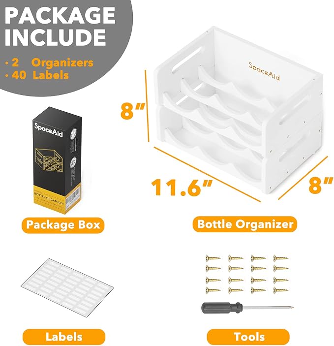 SpaceAid Bamboo Water Bottle Organizer - Image 5