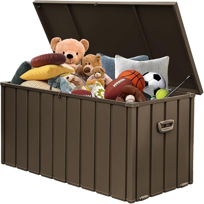 Domi 100 Gallon Metal Deck Box Waterproof, Outdoor Storage Box - Image 8