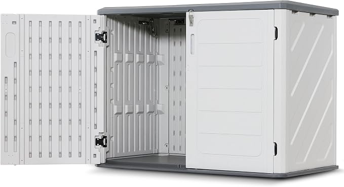 Macrout 25 Cu.Ft Small Plastic Outdoor Storage Cabinet by MMACROUT