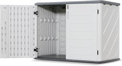 Macrout 25 Cu.Ft Small Plastic Outdoor Storage Cabinet by MMACROUT