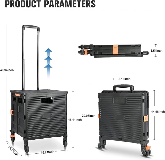 Quick Utility Cart Folding Portable Rolling Crate Handcart - Image 7