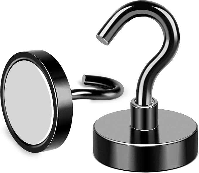 MIKEDE Magnetic Hooks, 50Lbs Strong Neodymium Black Magnet Hook - Image 6