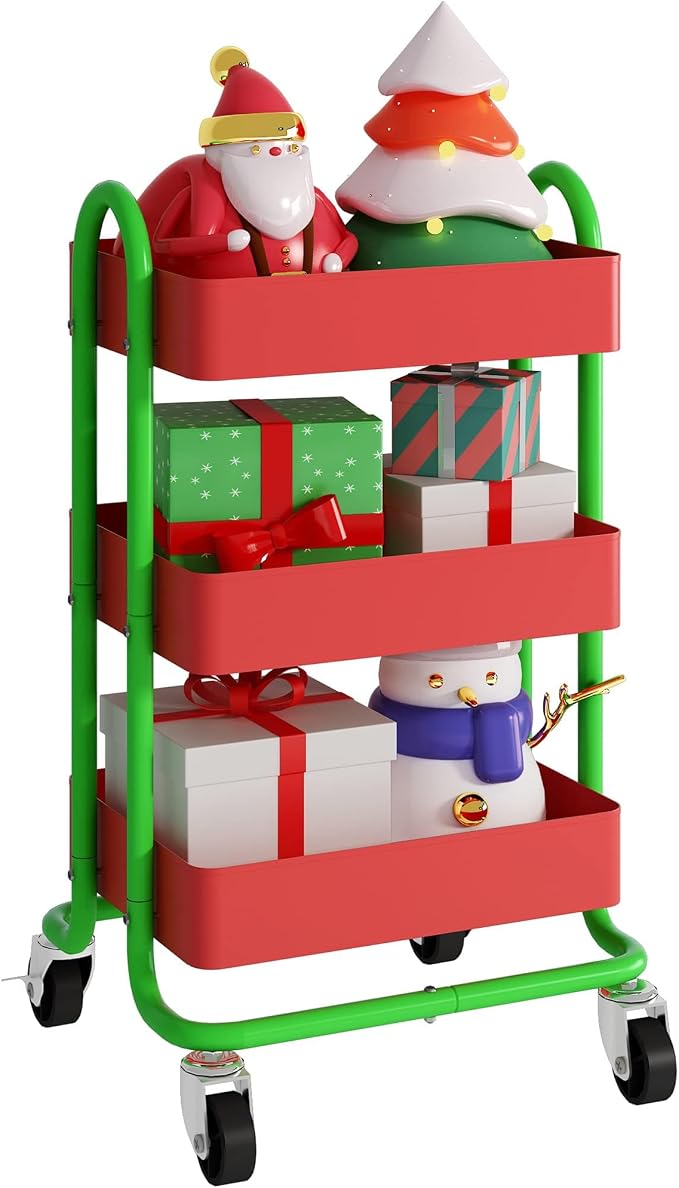 Metal Rolling Cart, 3-Tier Metal Rolling Cart - Image 9