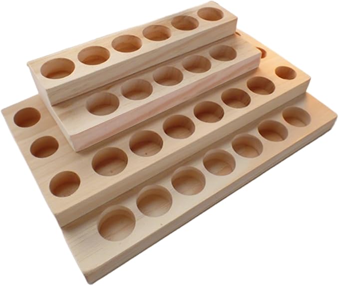 4 Tier Wooden Essential Oil Organizer Essential Oil Holder 30-Bottle Solid Wood by LONG+TAO
