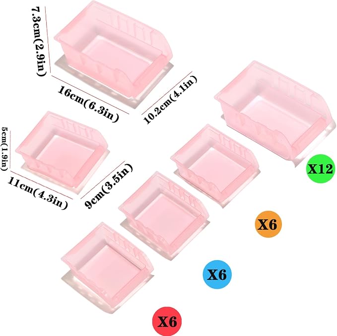 Transparent Pink Garage Organizer Bins - Image 2