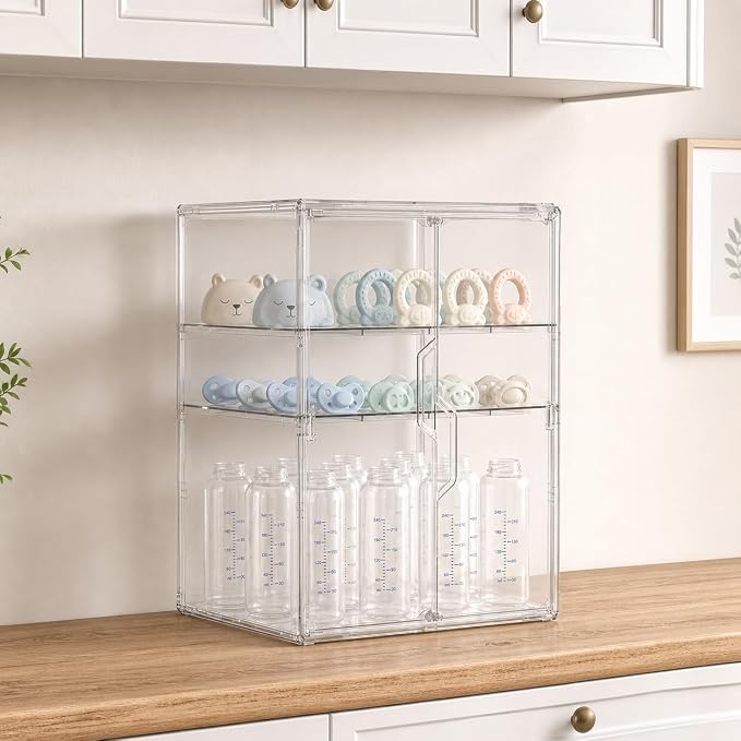 Baby Bottle Storage Organizer, X-Large 3 Tier Acrylic Bottle Storage Organizer - Image 7