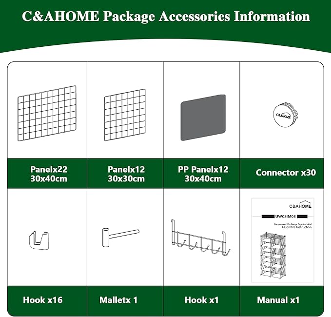 C&AHOME Wire Cube Storage Unit, Interlocking Metal Wire - Image 8
