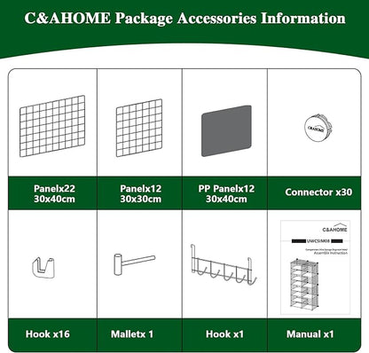 C&AHOME Wire Cube Storage Unit, Interlocking Metal Wire - Image 8