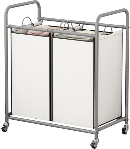 SUOERNUO Laundry Hamper Basket 2 Bag Laundry Sorter Cart by SUOERNUO