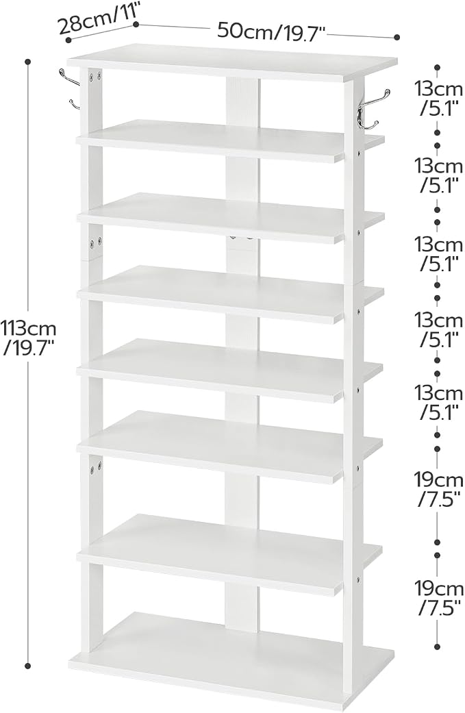 HOOBRO Vertical Shoe Rack, 8 Tier Wooden Shoe Storage Organizer - Image 8