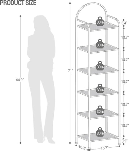 Hzuaneri Bookcase Bookshelf, Tempered Glass Bookshelves | Slim Shelving Unit - Image 2