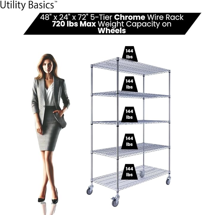 NSF Commercial 5-Tier Wire Shelving - Image 4