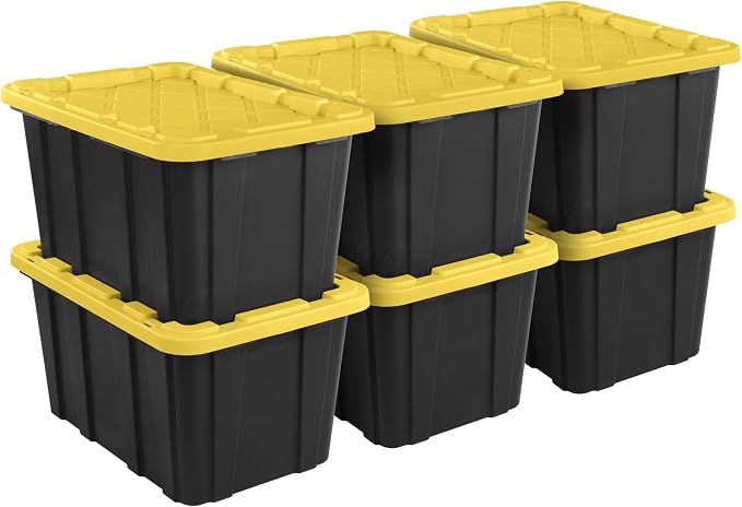 27 Gallon Durable Plastic Storage Tote by POMILER