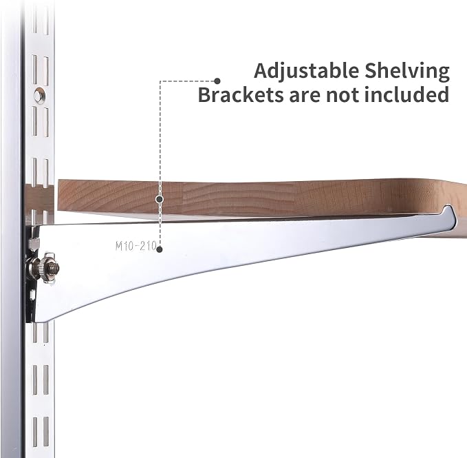 6 Pcs 47.5 Inches Shelf Rails Bracket Track Upright Closet System Hardware - Image 2
