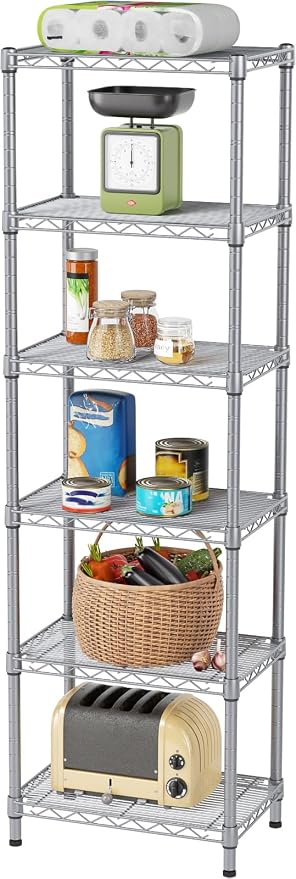 SINGAYE 6 Tier Shelf Wire Shelving Adjustable Storage Shelves Rack Standing by SINGAYE