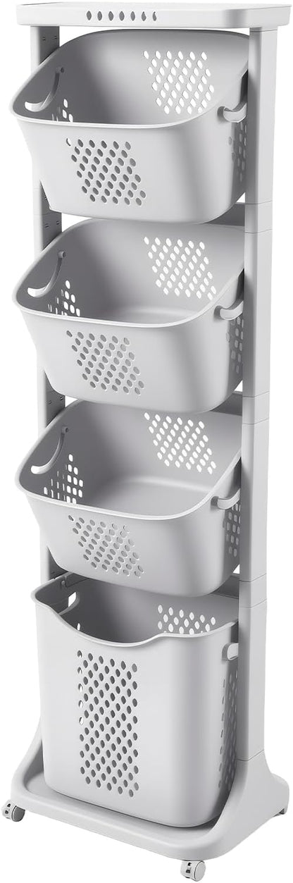 4-Tier Vertical Laundry Hamper Sorter by ehozirta