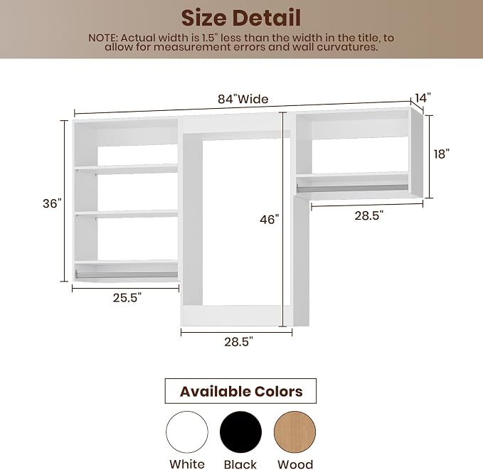 ROOMTEC Modular Closet System, Wall-Mounted Wooden Tower - Image 8